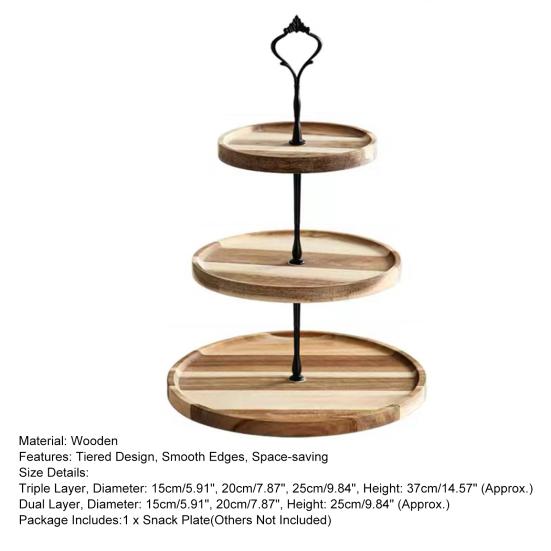 Прочная деревянная подставка для кексов с круглыми краями, экономящая место для сэндвич-хлеба, подставка для свадебного торта