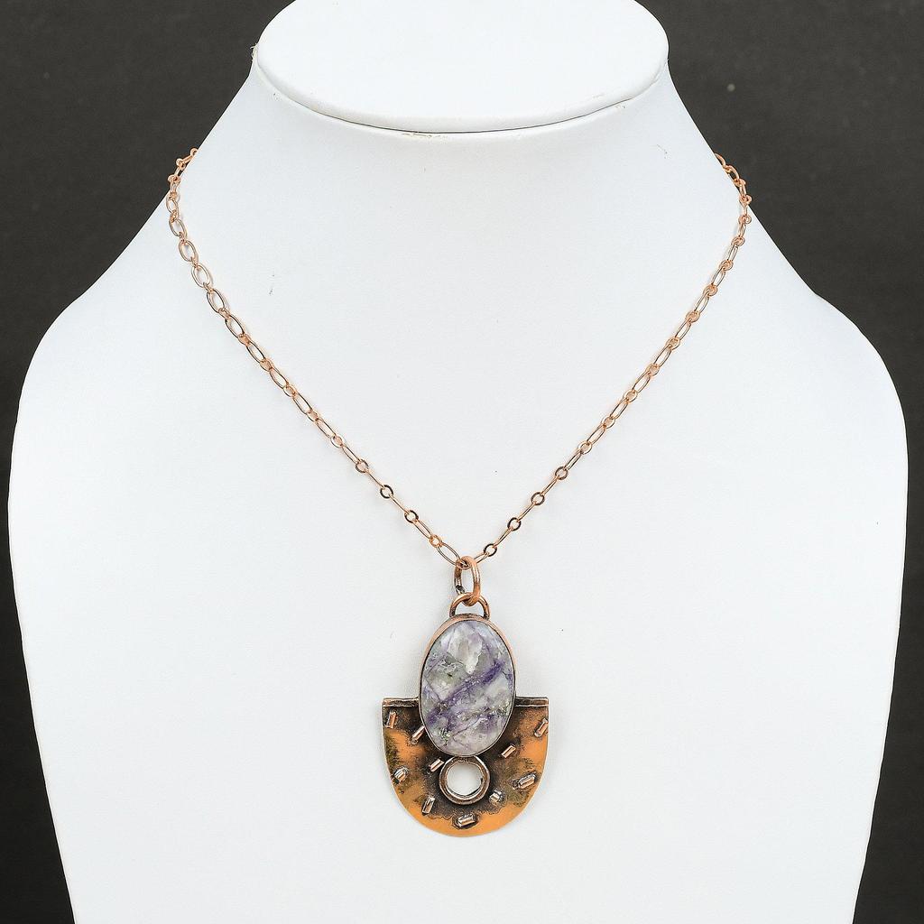 Подвеска Тиффани Джаспер Медный кулон Подвеска с драгоценным камнем Ручная работа Последний дизайн Подвеска Тиффани Джаспер Ювелирные изделия Подарок на годовщину Медные украшения