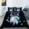 Black Background Dream Catcher Pattern Bedding Set Starry Sky Dream Catcher Quilt Cover Pillow Case 2 or 3 Pieces Soft and Comfortable Home Decoration
