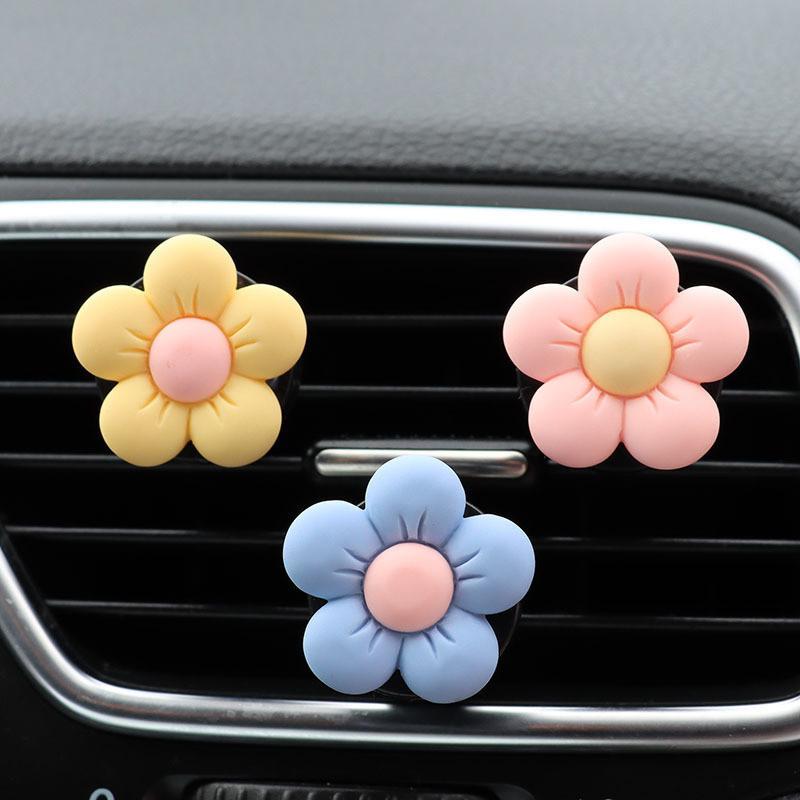 Смола Мультяшный Цветок Автомобильный Декор Вентиляционного Отверстия Ароматерапия Парфюм Устранитель Запаха Автомобиля
