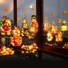 Snowman LED Christmas Lights Elk-shaped Window Lights Holiday Ambience Suction Cup Lights  Home
