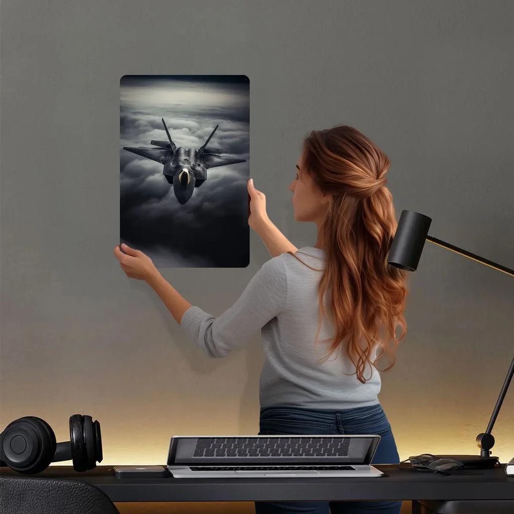 F22 Raptor Tinplate Sign Airplane Poster Decoration Living Room Decor Men Custom Metal Signs for Wall Art Decoration Retro Home