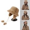 Detachable Earflap Plush Bucket Hat for Woman Teens Windproof Bucket Hat Adult Winter Skiing Cycling Fisherman Hat