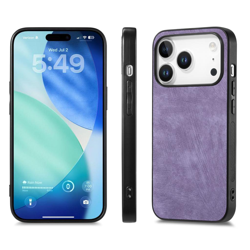 For iPhone 17 Pro Case Shockproof Slim Retro Leather Phone Back Cover