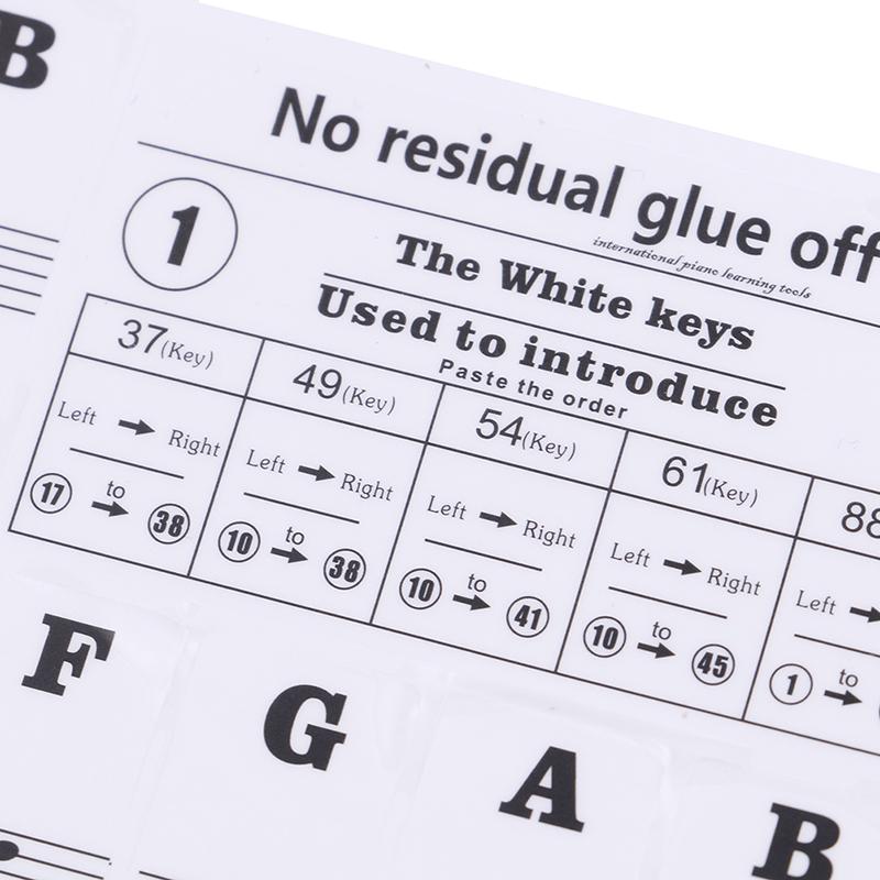 54 61 88 Клавиш Электронное Пианино Клавиатура Наклейки с Названиями Звуков Наклейки на Клавиши