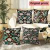 Vintage Lotus Tropical Plant Throw Pillow Covers Pattern Cushion Cover Suitable for Sofa Bedroom Car Pillow Cover
