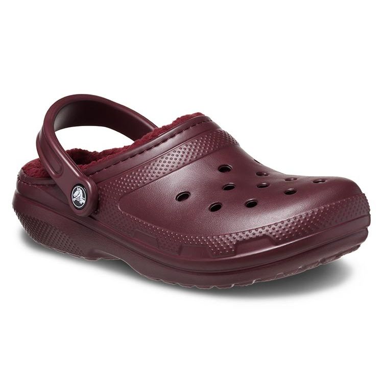 Crocs Классические теплые хлопковые клоги Унисекс обувь Насыщенно-вишневый 203591-6WD