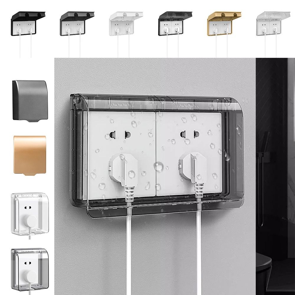 Self-Adhesive Electric Plug Cover Waterproof Plug Box Durable Switch Protective Cover  for Home