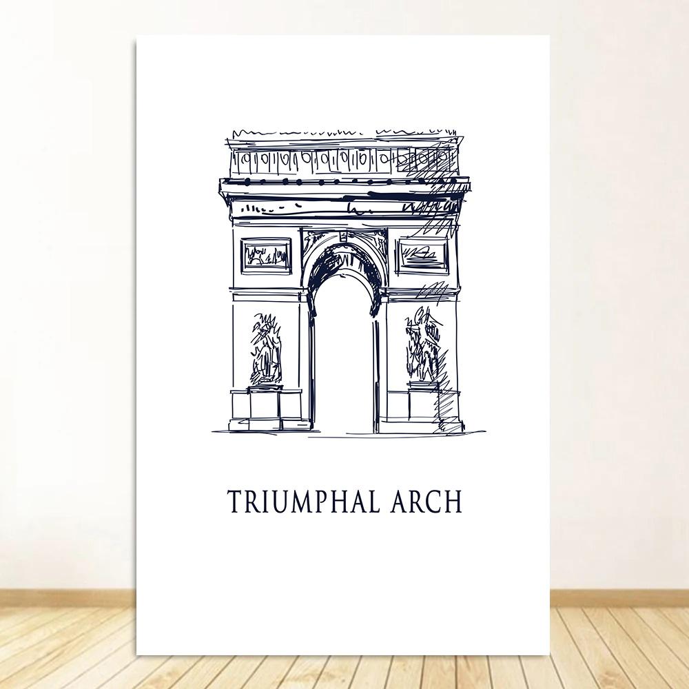 Черно-белый дорожный постер Ретро принт городского пейзажа Картина на холсте Скандинавское настенное искусство Домашний декор