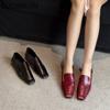 Fashion SUOJIALUN 2025 Spring New Brand Women Flat Shoes Fashion Square Toe Slip On Ladies Elegant Red Boat Shoes Soft Flat Heel Loafers