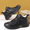 2024 Новые модные мужские зимние короткие плюшевые прогулочные туфли повседневные кожаные высокие модельные ботинки дизайнерские роскошные ботинки ручной работы на плоской подошве