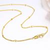 35-80cm 1mm Tiny 925 Sterling Silver W Gold Colour Beaded Curb Chain Choker Necklaces For Women Jewelry Kolye Collares Ketting