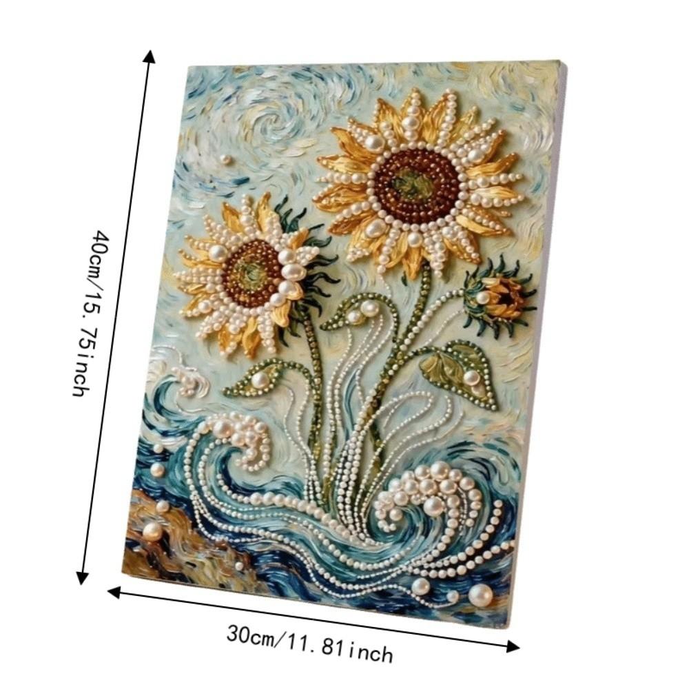 Flower Pearl Beads Painting Sea Decorative Painting DIY Painting Material Pack Wall Decor