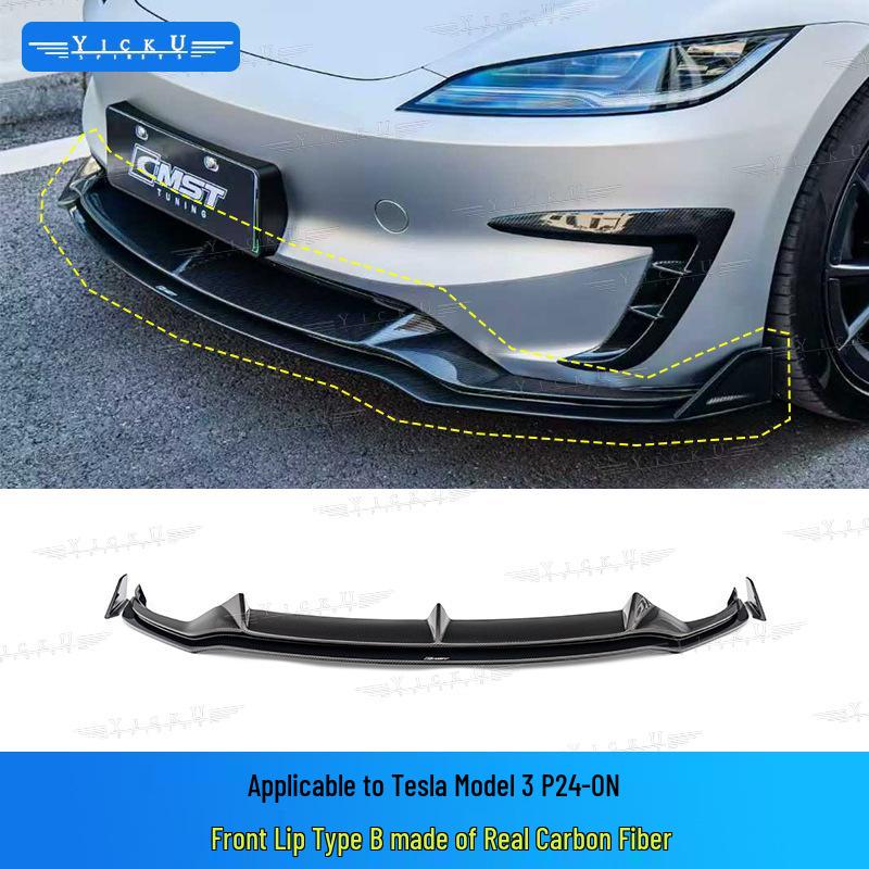 Обновите свой Tesla Model 3 P с помощью переднего сплиттера из углеродного волокна CMST со светодиодной подсветкой, заднего диффузора, воздухозаборников и боковых юбок.