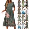Women's Dresses Vintage Floral Round Neck Short Sleeve Dresses