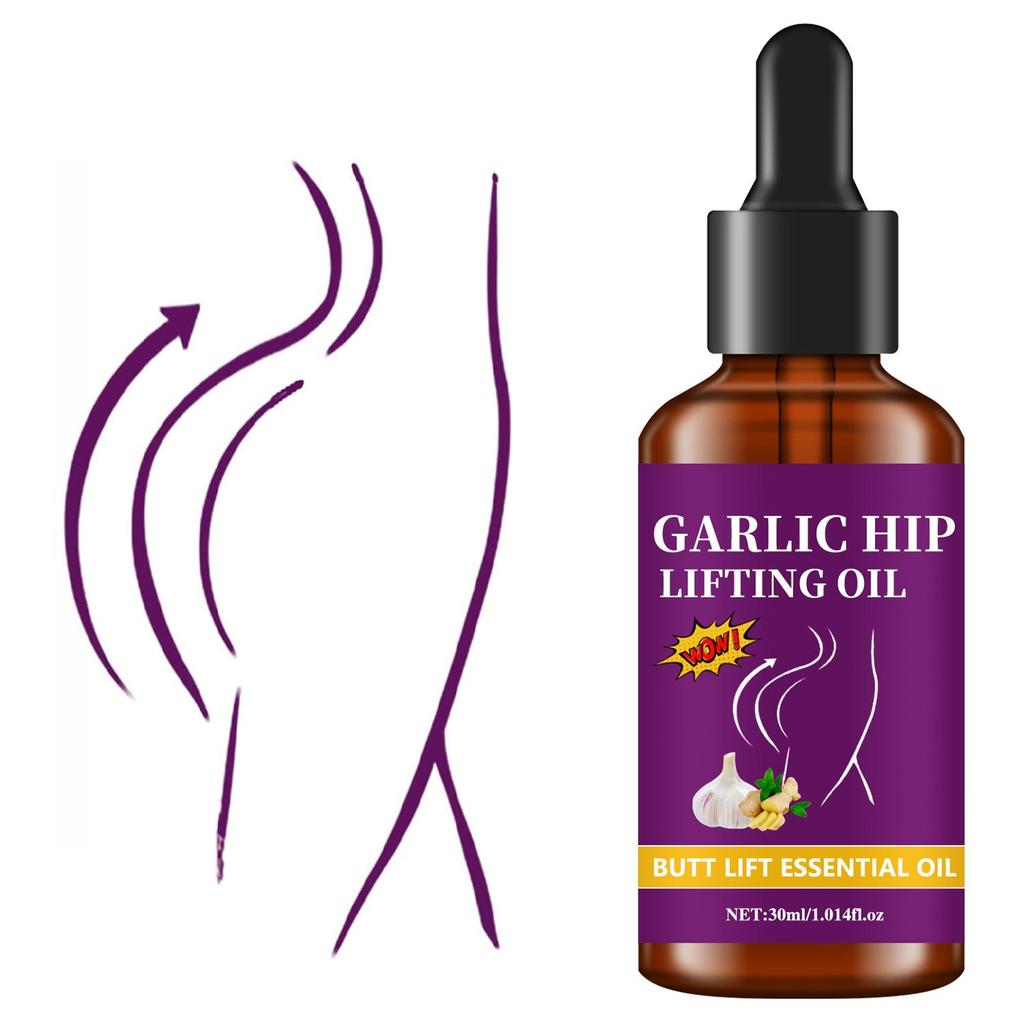 Garlic Hip Lifting Massage Oil for Women - Improves Sagging Skin, Lift and Firm Butt, Buttock - Massage Oil for Women