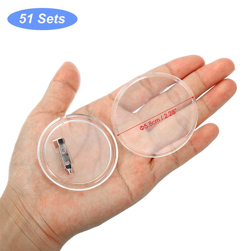 25/50pcs 5.8cm/7.5cm Blank Badge Pin Button Maker Parts Acrylic DIY Badge Button Parts Material for Button Press Maker Machine