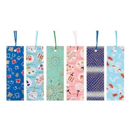 Washi Kawa Sumi Yūzen Katazome Bookmark 6 pieces Goldfish Summer Tradition 80459