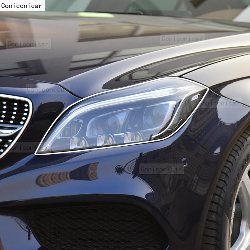 For Mercedes Benz CLS Class 2012-2024 Car Headlight Transparent TPU Protective Film Front Light Tint Change Color Accessories