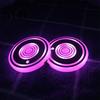 Waterproof Car Cup Pad 2Pcs LED Coaster with Light Sensor Illuminated Holder USB Rechargeable Interior Atmosphere Lamp Decoration Mat Luminous