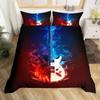 Music Guitar Duvet Cover King Queen Black White and Grey Graffiti Bedding Set Musical Notes Comforter Cover Musical Quilt Cover