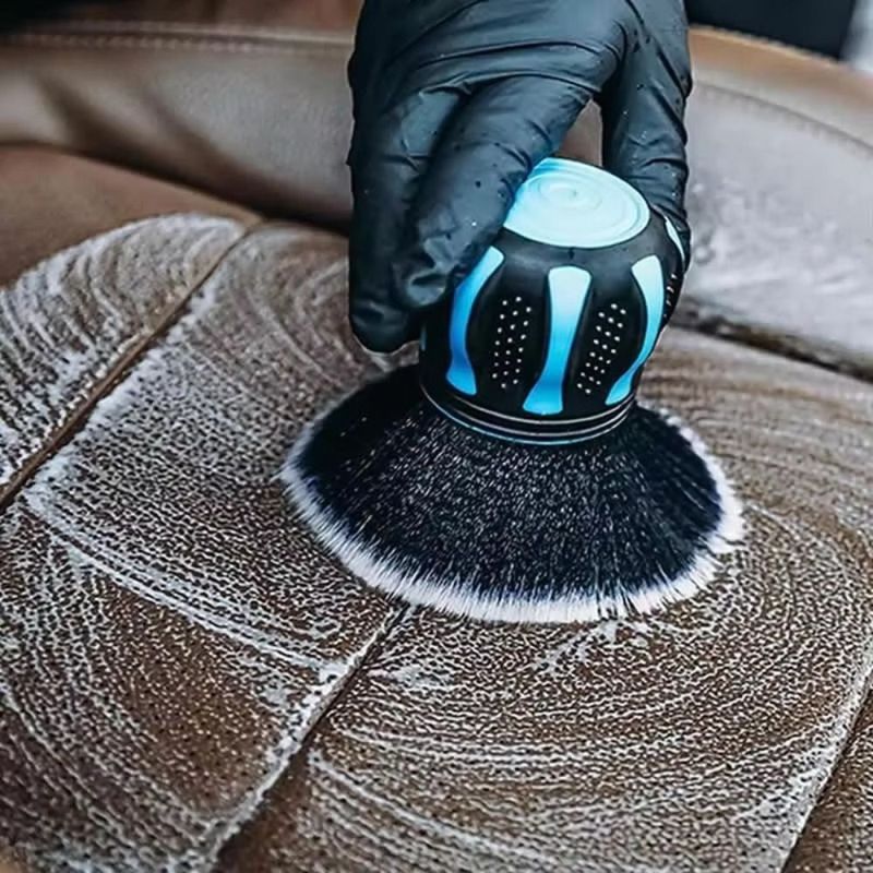 Soft Bristles Car Detailing Brushes Ergonomic Grip Reble Design Air Vent Dust Cleaner Crevice Brush Soft Cleaning Tool