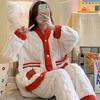 Autumn Winter Warm Sleepwear Thick Pajamas Long Sleeves Trousers Flannel Suits Thick Warm Home Sets