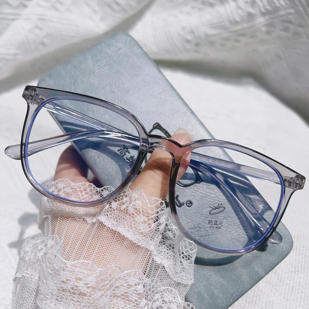 Fashion Big Square Transparent Frame Glasses Anti Blue Light Eyeglasses Women Men Computer Eye Production Plain Spectacles