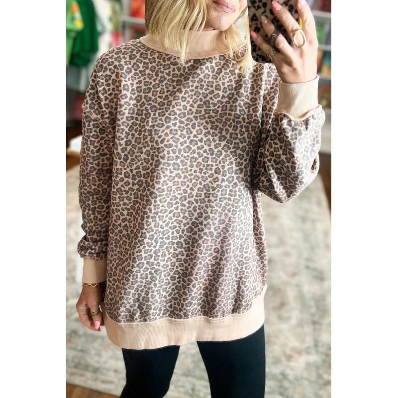 Womens Winter 2026 Leopard Print Cropped Hoodie Casual Streetwear Pullover Sweatshirt