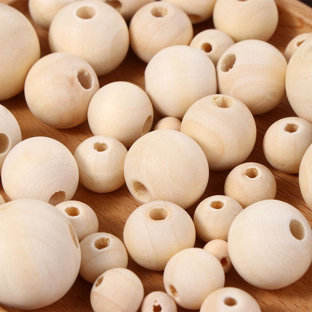 Unfinished Charms Bracelet Jewelry Making Round Balls Loose Beads Necklace Accessories Wood Beads
