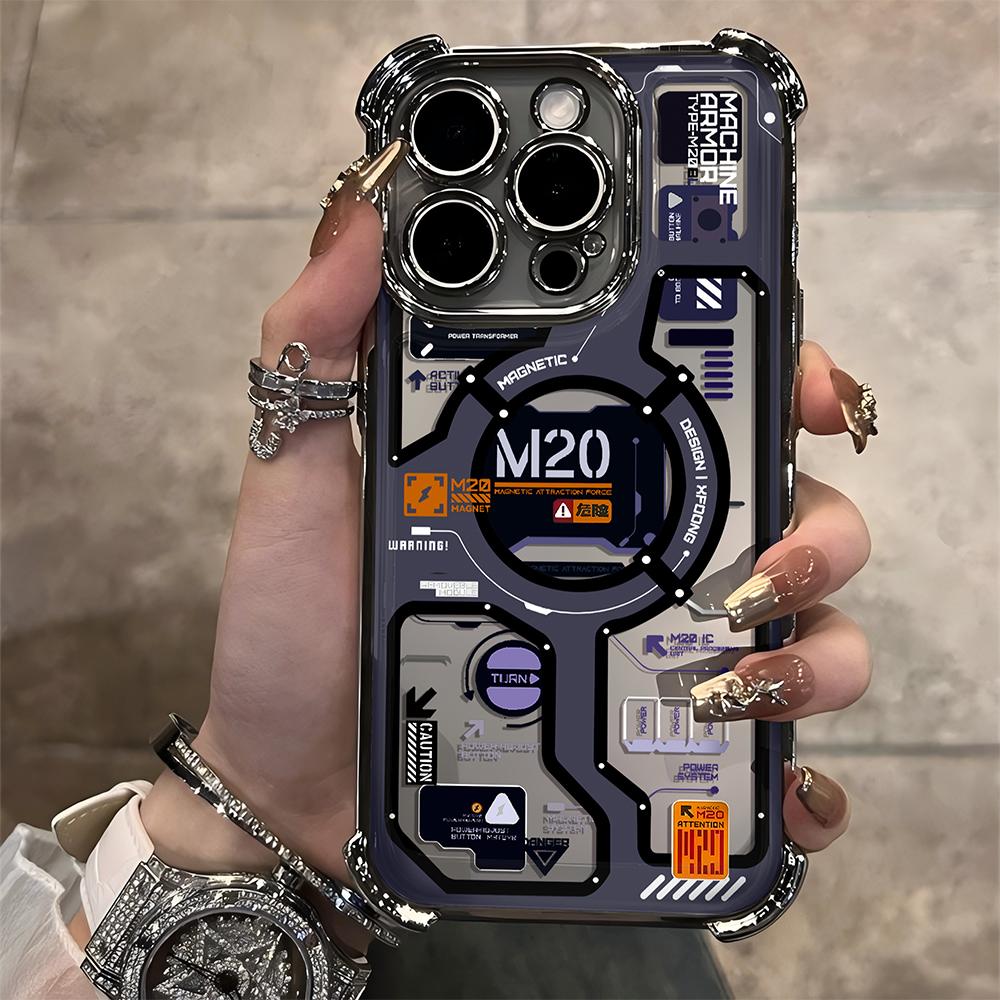 Горячий Новый M20 Circuit Lable Покрытие Чехол для Телефона Для iPhone 16e 16 15 14 13 12 11 Pro Max XR XSMax Plus Противоударный Подушка Безопасности Задняя Крышка