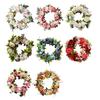 40CM Artificial Peony Wreath Indoor Outdoor Front Door Wall Hanging Fake Flower Garland with Green Leaves Wedding Party Home Decoration
