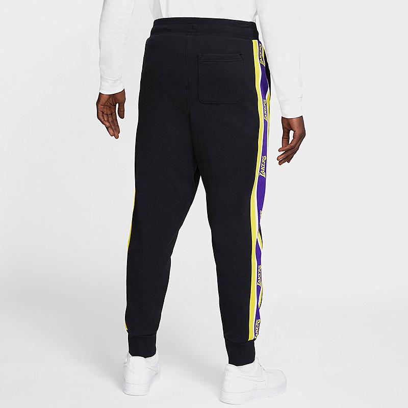 Nike Баскетбольные джоггеры НБА Лос-Анджелес Лейкерс с эластичными манжетами, мужские брюки черного цвета CJ7125-010