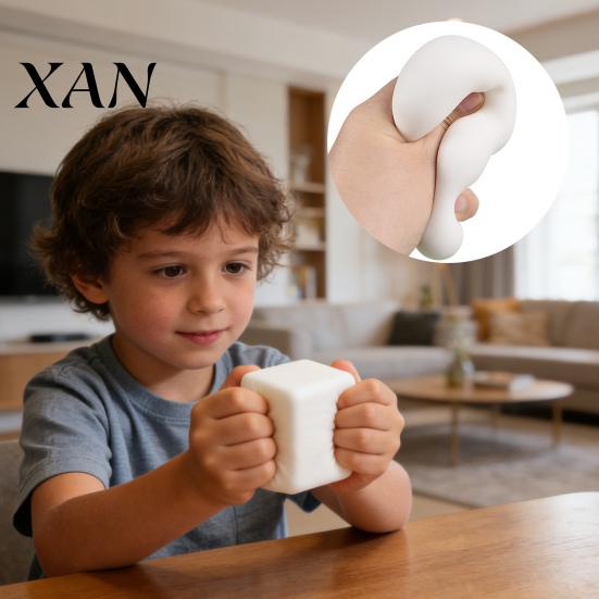 Stress Relief Gift Slow-Rising Tofu Squeeze Toy Soft Moldable Fidget for Gadget Realistic Food-Shaped Decompression Kids Adults TPR Ball
