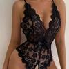 Erotic Lace Open Crotch Backless Lingerie Bodysuit
