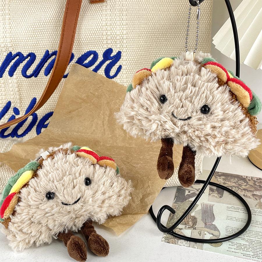 Забавный сэндвич тако Милая кукла-еда Кулон-кукла Успокаивающая плюшевая игрушка Детская кукла