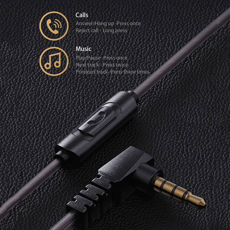 QKZ Super Bass Wired Earphones ENZO Headset 3.5MM In-Ear Earbuds With HD Microphoen Noise Cancel Headphone Cable Control