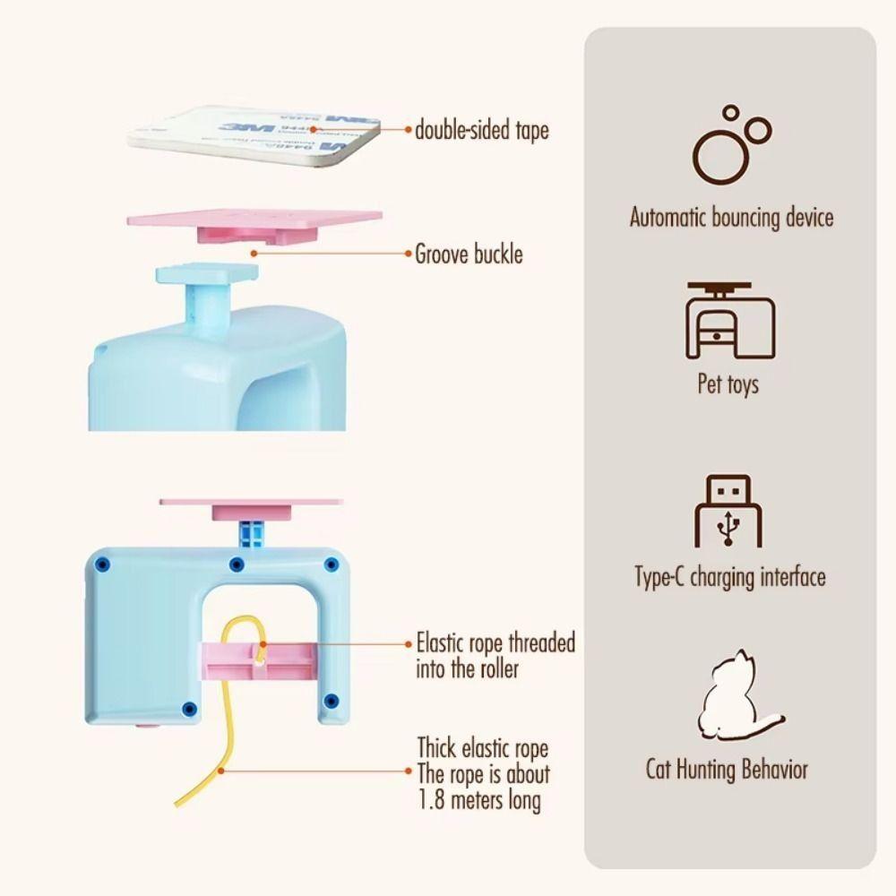 Elastic Rope Electric Door Hanging Toy Automatic Lifting Interactive Cat Yoyo Ball Indoor Exercise