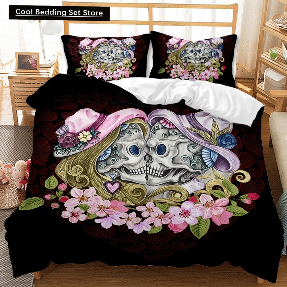 Sexy Beauty Skeleton Girl Bedding Set 3d Duvet Cover Polyester Comforter Cover Twin Queen King Single Size Luxury Fashion Gift