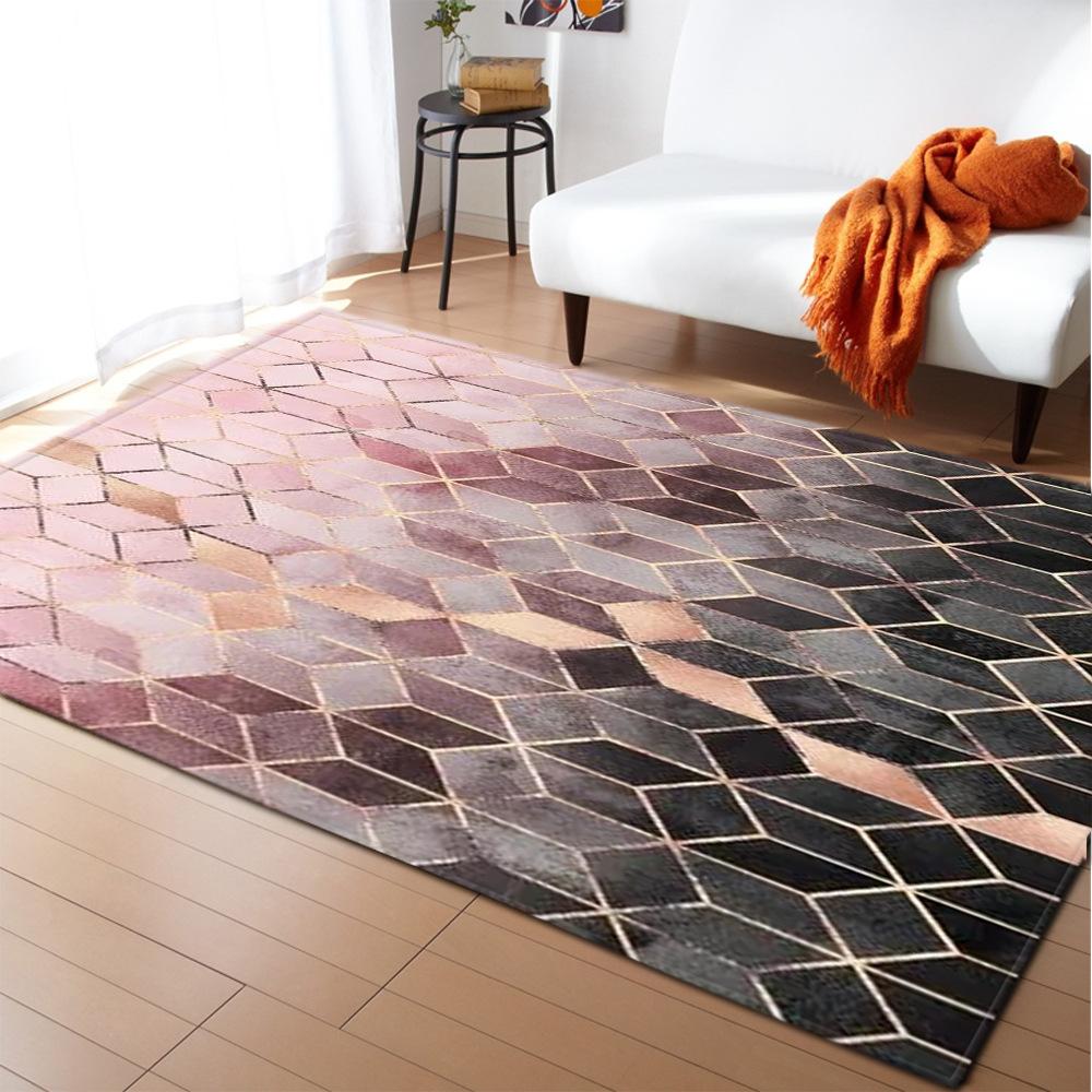 3D Three-Dimensional Large Carpet Door Mat Black And White Vortex Living Room Large Square Floor Mat Non-Slip Foot Mat