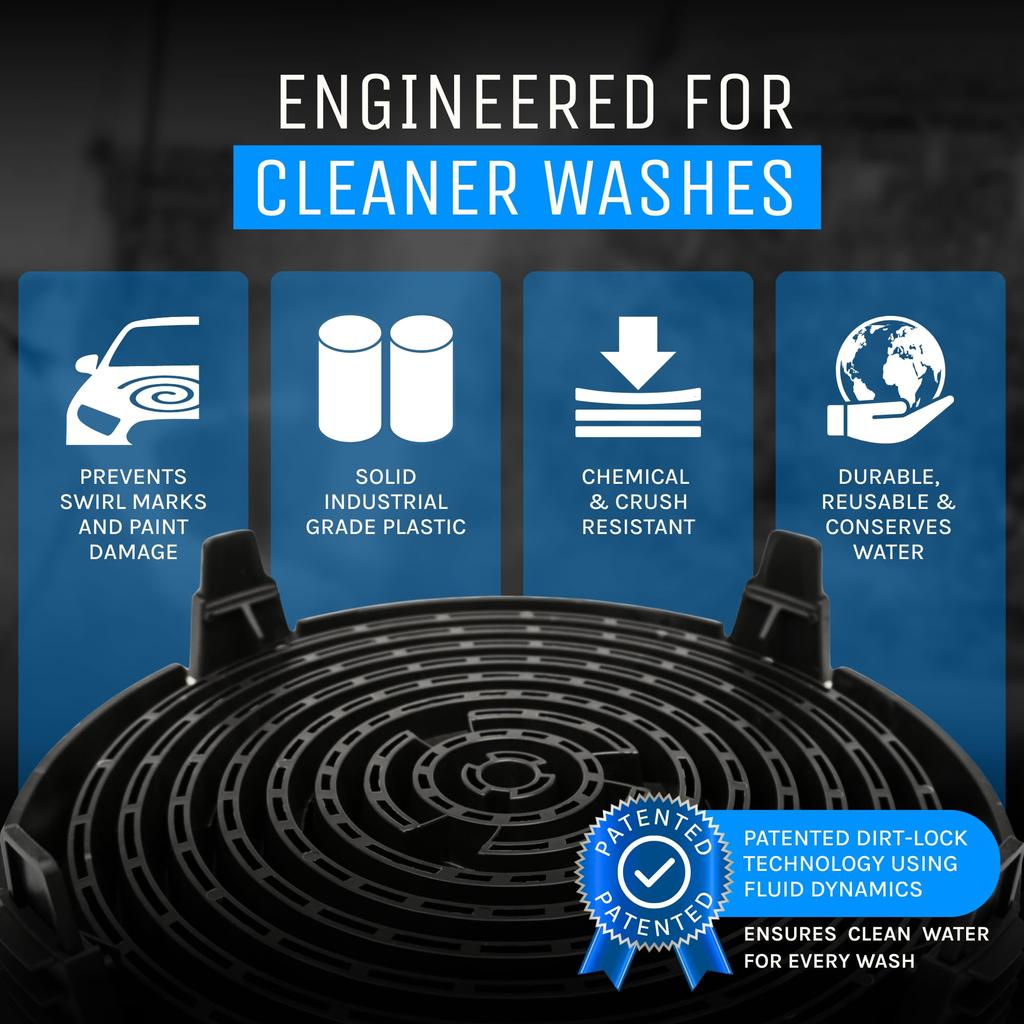 Detail Guardz DIRT LOCK Ведро для мойки автомобиля, Автомобильный фильтр для песка и камней, Защита от царапин, Принадлежности, Фильтр, Сепаратор, Черный, Запатентованный, DG-DL-BLK