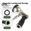 Garden Hose Nozzle Heavy Duty Metal Hose Nozzle with 9 Spray Patterns Leak-proof Water Sprayer with Anti-slip Handle for Cleaning Watering Car Washing