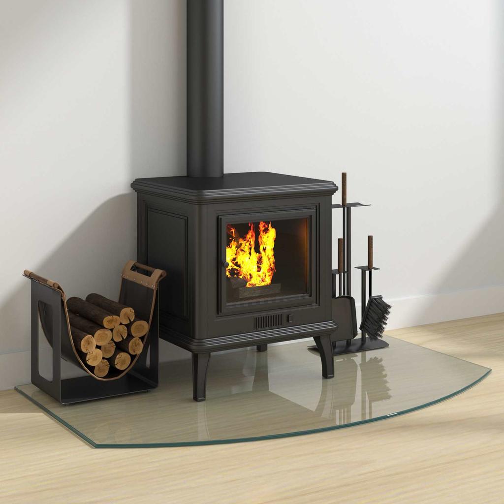 Fireplace Glass Plate Transparent 100 x 60 cm Glass