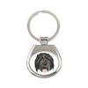 Black Russian Terrier, Chornyi Terrier - Geometric Keychain with a Photo and the Inscription