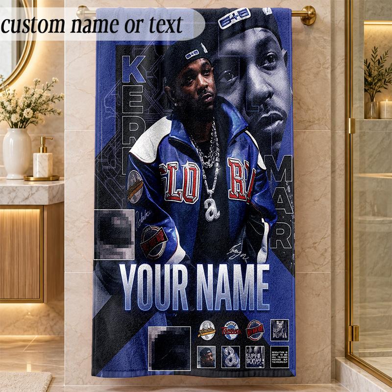 Beach TowelKendrick Lamar Custom Name Text Personalized Soft Towel for Beach Pool Indoor Home Decor Gift