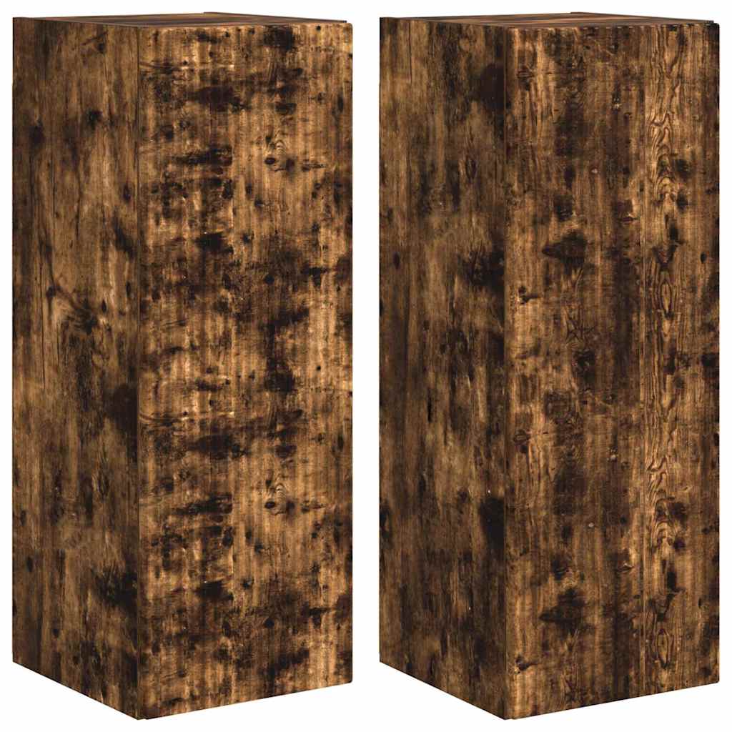 TV Wall Cabinet 2 pcs Smoked Oak 30 x 31 x 80 cm