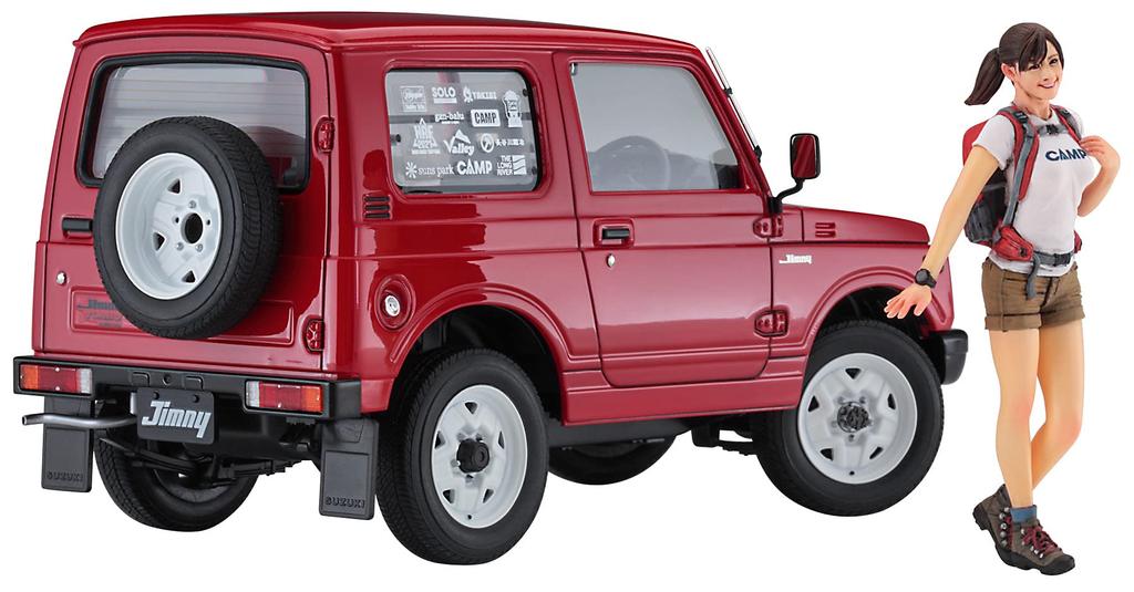 Hasegawa Suzuki Jimny Фигурка девушки Пластиковая модель-конструктор SP501 1/24 с лагерем