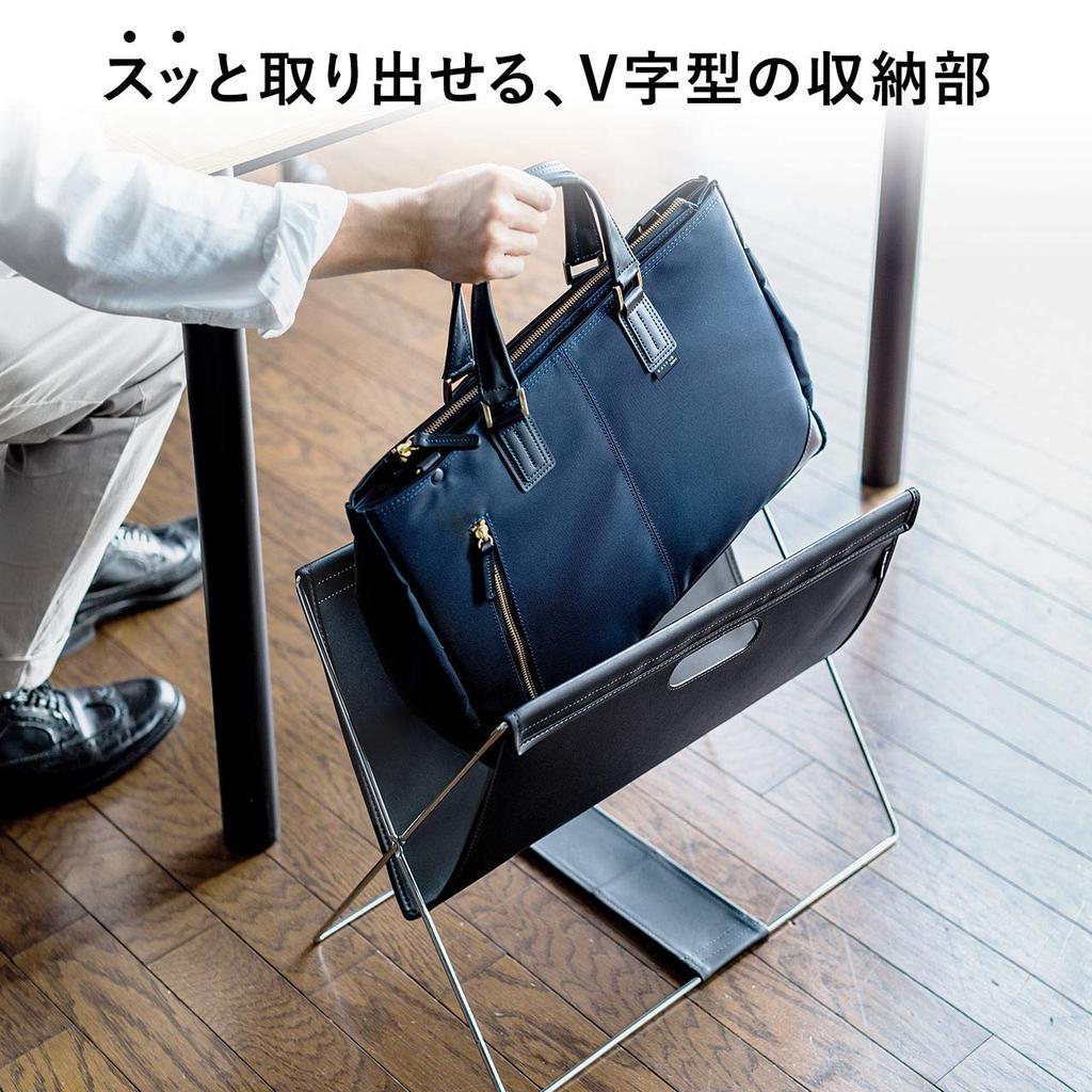 Sanwa Direct Folding Storage Box with PVC Leather, Black, 200-CB021BK