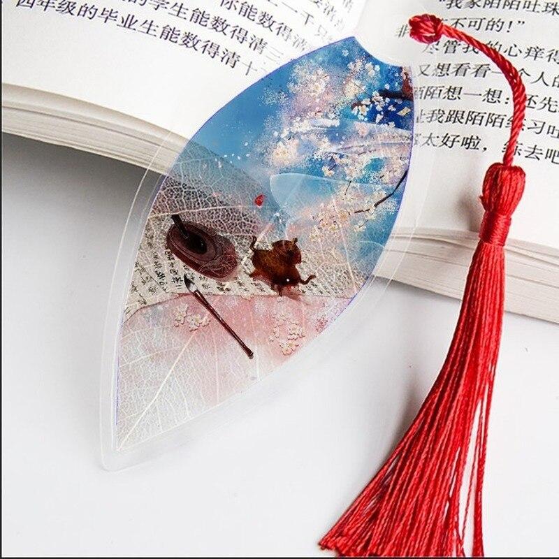 Ancient Chinese Landscape Painting Bookmark Beautiful Beautiful Leaf Vein Bookmark Gift To Classmates and Friends