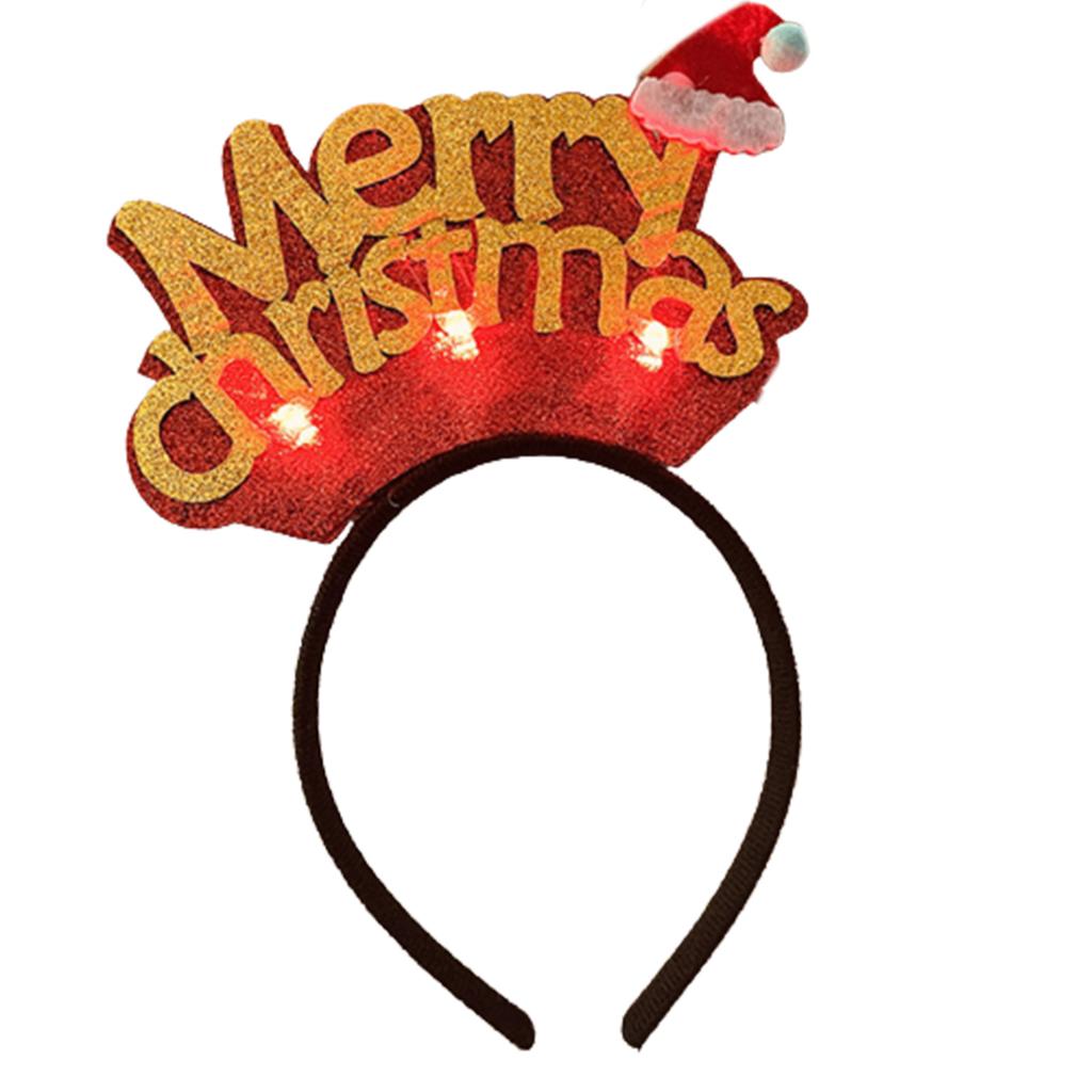 Светодиодный светящийся рождественский ободок для волос для всех возрастов, ободок для волос для новогодней вечеринки, праздничные аксессуары для вечеринки, праздничные украшения для волос